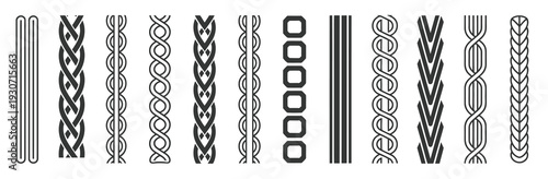 set of decorative vertical borders with various patterns 