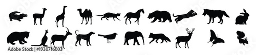  vector farm animals silhouettes isolated on white livestock