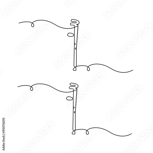 Continuous line drawing of a medical crutch for rehabilitation and recovery

