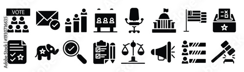 pack of election and voting icons