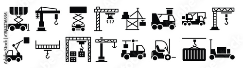 pack of different cranes icons