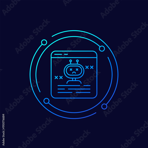 AI hallucination and errors icon, linear design