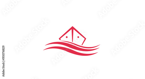 House Logo With Red Waves.