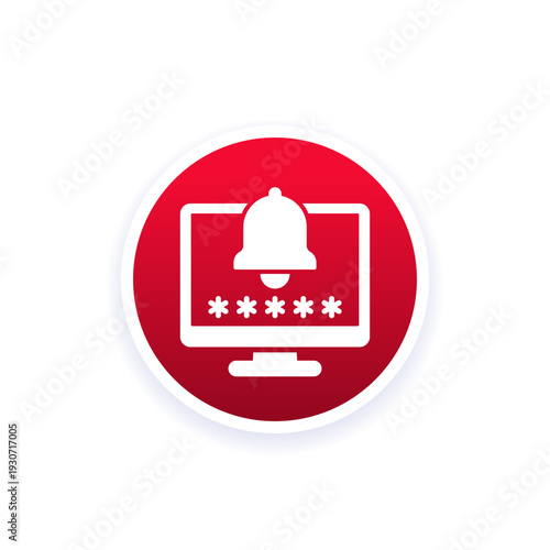 password notification icon, computer security vector design