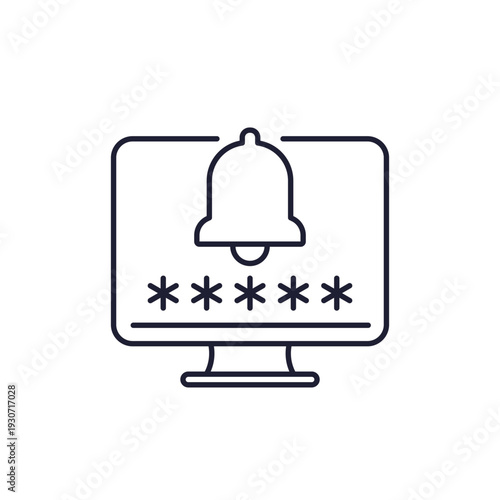password notification line icon, computer security design