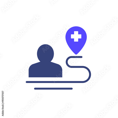 patient journey icon on white, vector