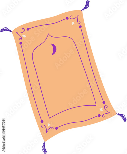 Hand Drawn Aesthetic Prayer Mat Sajadah for Ramadan Decoration