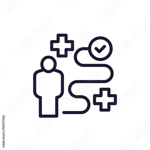 patient journey icon, line pictogram