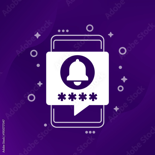password notification in phone, vector design