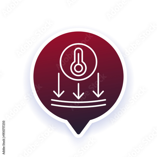 temperature impact icon, thermal conditions line design