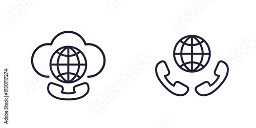 Voip telephony, roaming call line icons