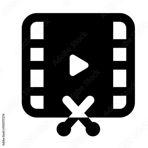 Video Editing Simple Glyph Icon. Single icon, glyph vector icon