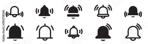 alert icon set line and solid style for system warning