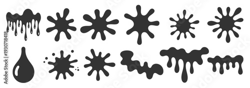 black splatter collection illustration set for graphic