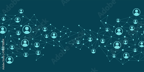 Social Media Network. Global Network Connection. Online Connection of Business Team. Business Connection on Social Network Online Concept