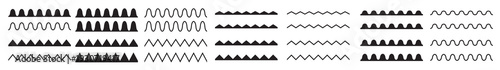 Set of seamless wavy, zigzag. Graphic design elements.