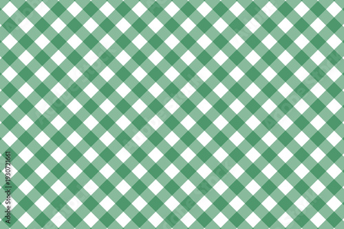 Seamless green gingham check pattern background