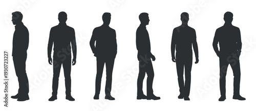 diverse silhouettes of men standing in various poses