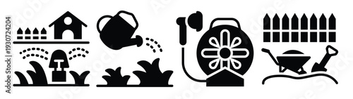 pack of garden watering icons