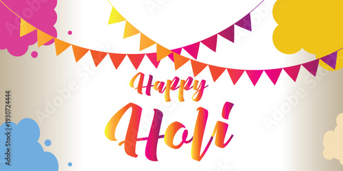 illustration of abstract colorful splash for Happy Holi background card design for color festival of India celebration greetings for promotion and advertisement banner.Colorful background for festival