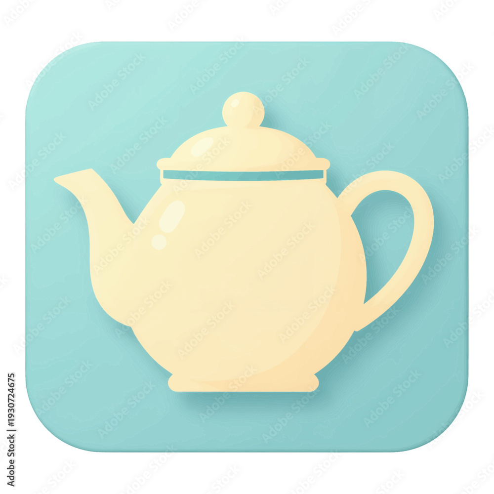 Obraz premium Beige Teapot 3D Icon