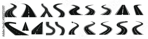  road silhouette bundle road clipart silhouette street icon