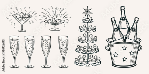 Festive new year s eve celebration with drinks treats and decorations