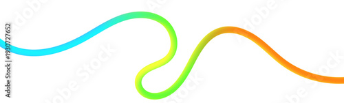 Gradient color lines abstract pattern with 3D wave green colored ribbons vector background.