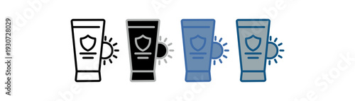 
sunscreen icon set multiple style collection with sunscreen design