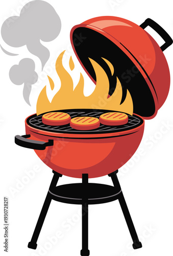 Cute cartoon a illustrator vector barbeque