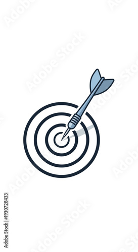 Dart hitting a target center bullseye.