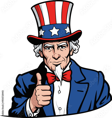 Quadro su tela Uncle Sam giving a thumbs up gesture.