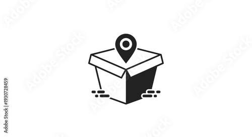 Delivery box with location pin.