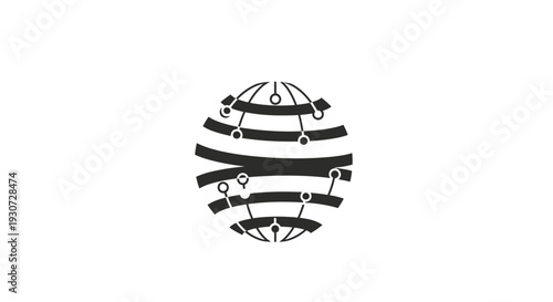 Detailed illustration of globe with lines.