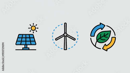 A minimalist icon set of three renewable energy symbols on a white background (2)_traced