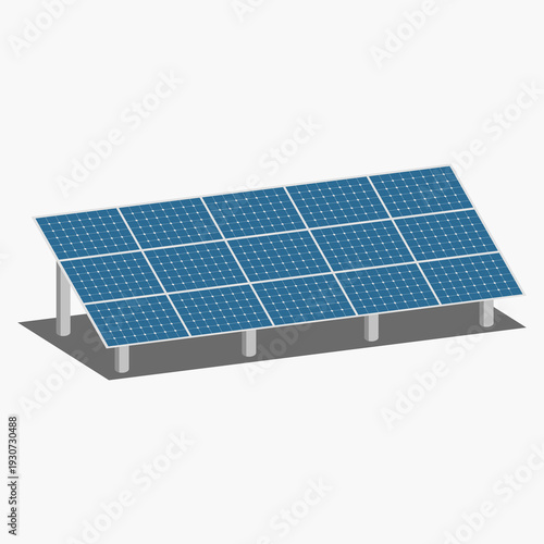 Wide Photovoltaic Solar Panel System with Multiple Supports