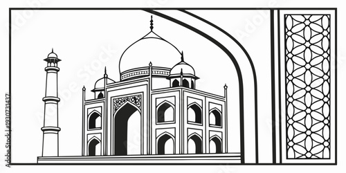 The iconic taj mahal with intricate architectural details and decorative elements