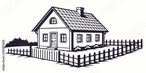 A charming house with a picket fence and a small garden in the front