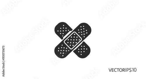 Four Band Aids Crossed Over Each Other.