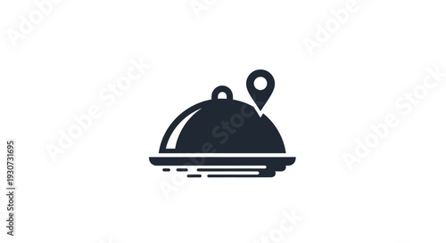 Food Service Cloche Icon Symbol.