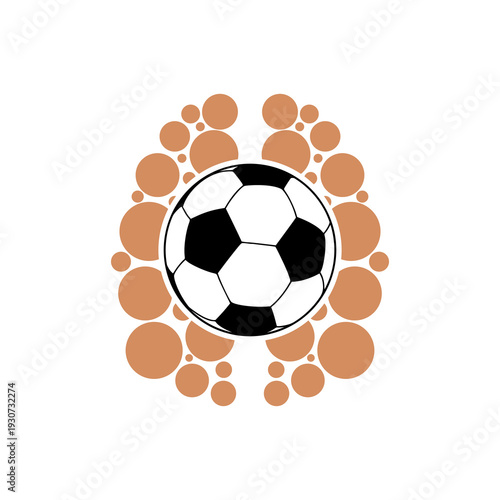 Football and brain logo icon isolated on white background