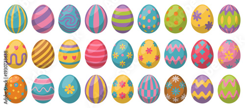 colorful easter egg vector set