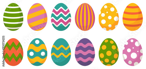 flat easter egg hunt icon set