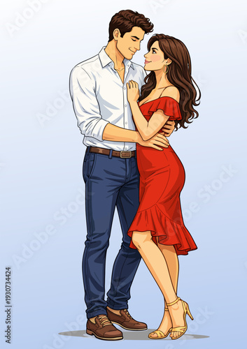 070-15-Young couple embracing, showing affection and togetherness