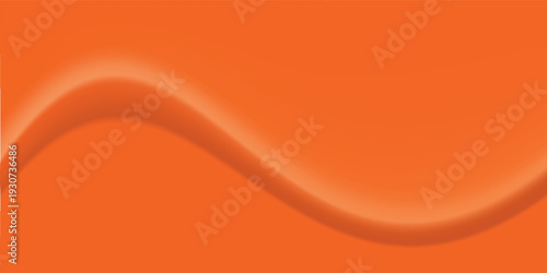 Orange background with smooth wave design. The background features a vibrant orange color and a soft gradient texture. Minimal abstract wavy gradient vector background