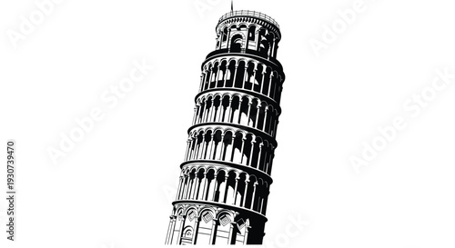 Vector illustration of the Leaning Tower of Pisa