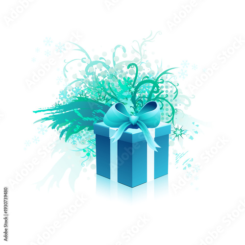 Free Blue Gift Box Vector Material