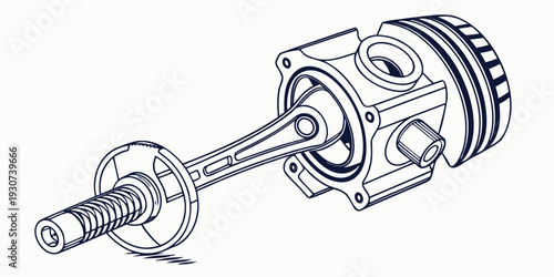 Detailed illustration of a mechanical camshaft assembly with various components