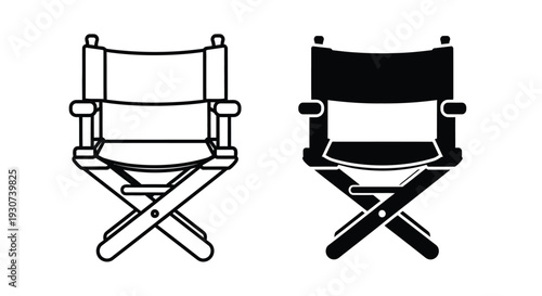 Two director s chairs one outlined one dark a striking silhouette