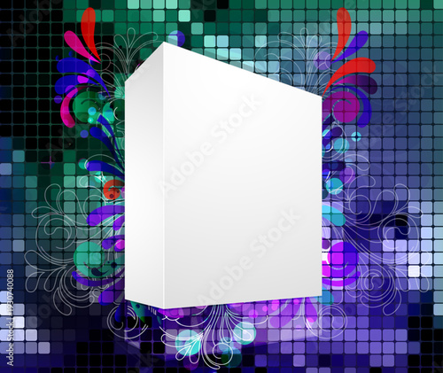 Three Dimensional Flower Box Vector Background Illustration